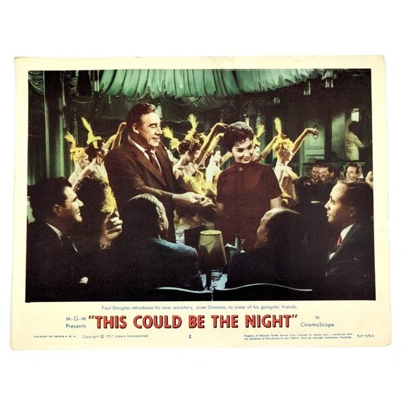 Set of 2 This Could Be the Night 1957 Lobby Card Movie‎ Poster Jean Simmons VTG - Picture 3 of 13